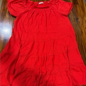 Red tiered Dress